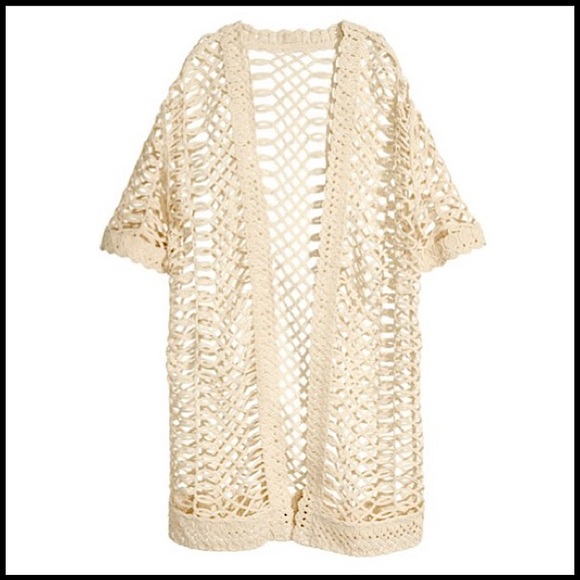 Boho Crochet Cardigan open weave Size small - Picture 2 of 8